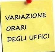Modifica temporanea dell'orario degli Uffici Comunali